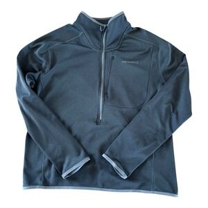 MERRELL Sweatshirt Men's Large  Pullover Half Zip Neck Pocket Logo Charcoal Gray